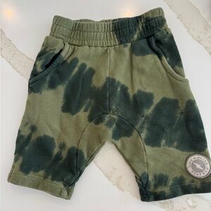Green Tie-Dye Kids Casual Shorts
